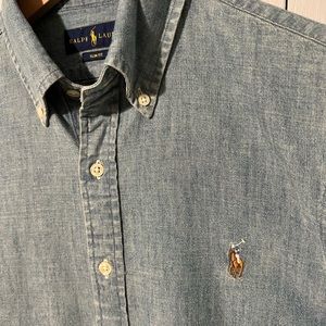 Ralph Lauren Slim Fit size Small Chambray Button-Up Shirt